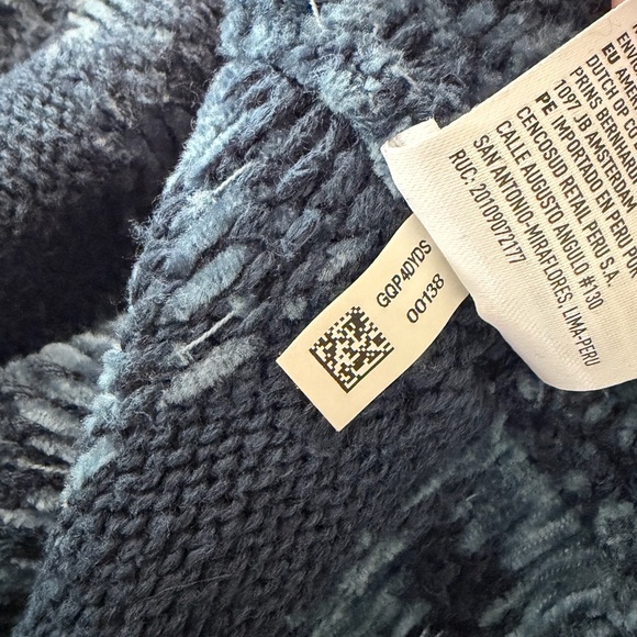 American Eagle Men’s Chunky Knit Shawl Collar Grandpa Cardigan Teal Blue Large - Picture 9 of 9